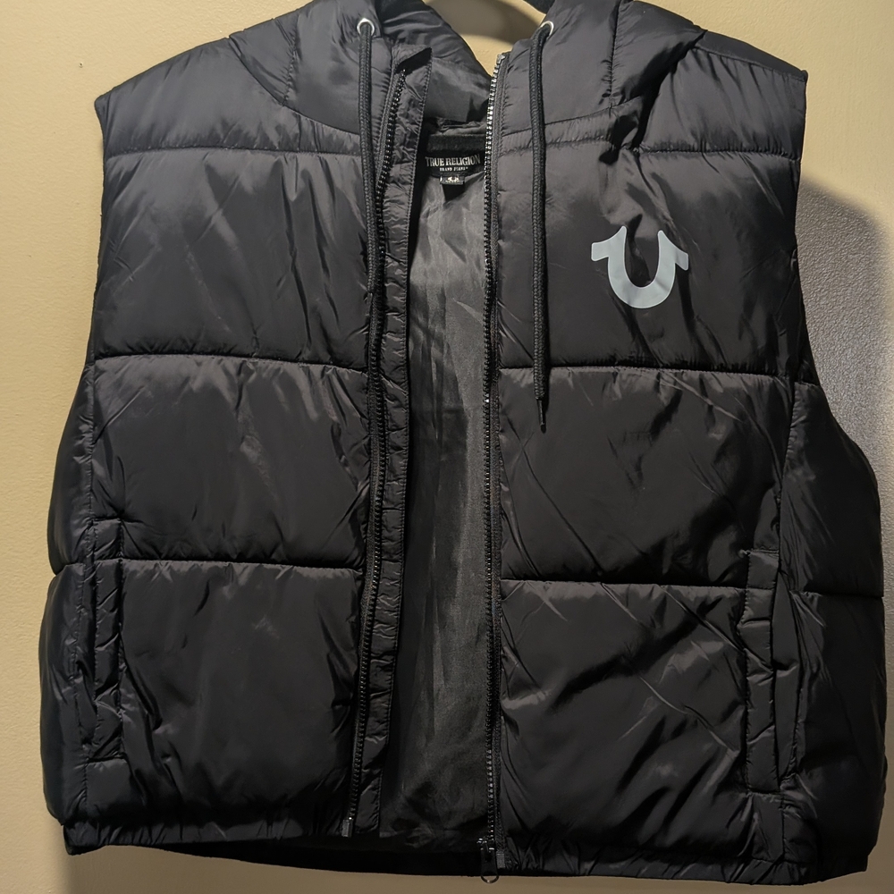 True Religion Black Puffer Vest - Picture 4 of 4